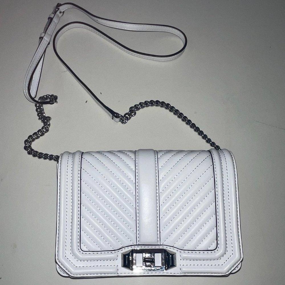 Rebecca Minkoff White Love Chevron Crossbody... Worn ONCE!!!
